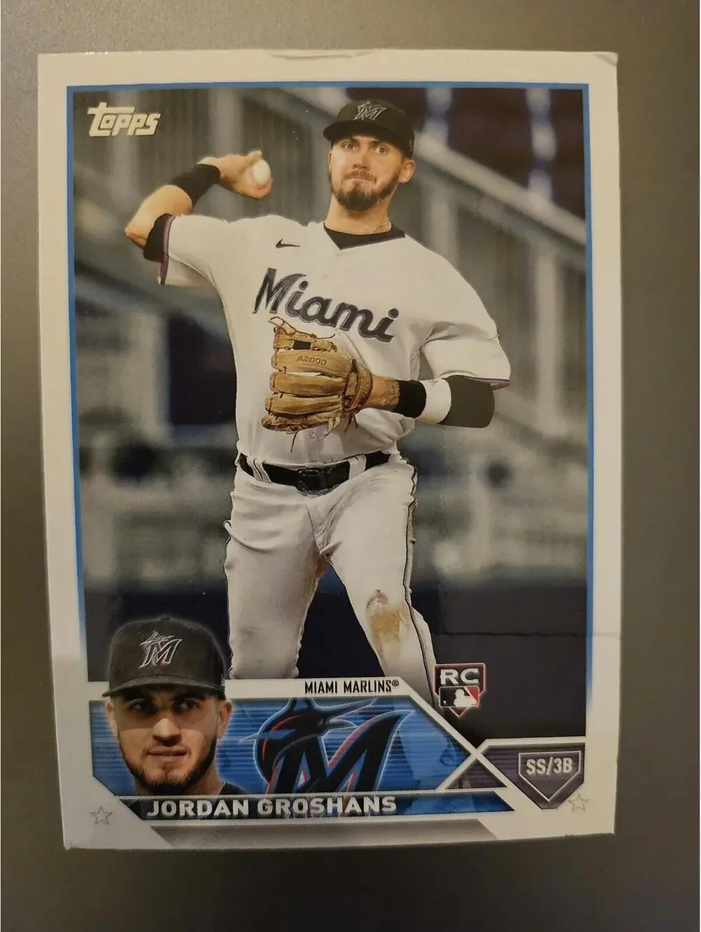 2023 TOPPS JORDAN GROSHANS #386 ROOKIE RC - MIAMI MARLINS BASEBALL CARD